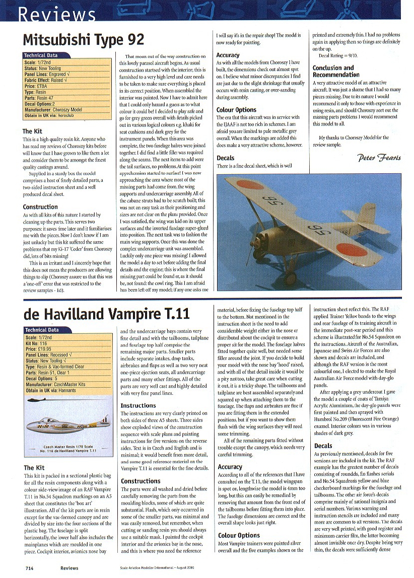 Scale Aviation Modeller International 2001-08